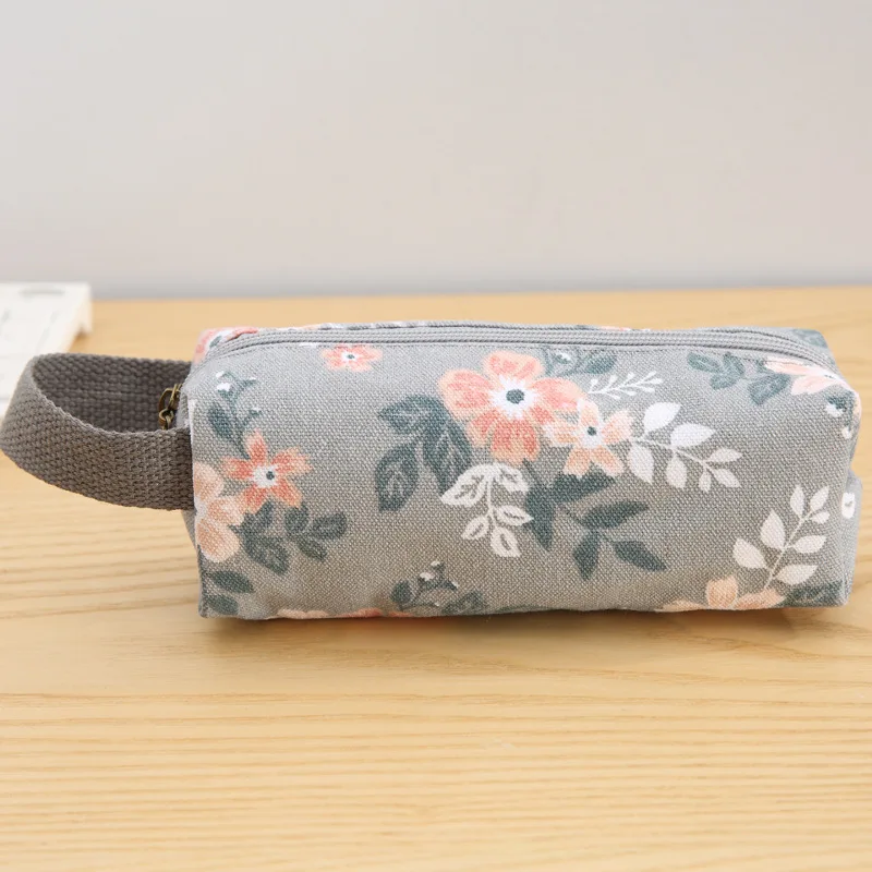 Чехол для карандашей школьные принадлежности kotak pensil estuche para lpices материал escolar trousse scolaire stylo cartuchera para lapices - Цвет: Gray-blue flowers