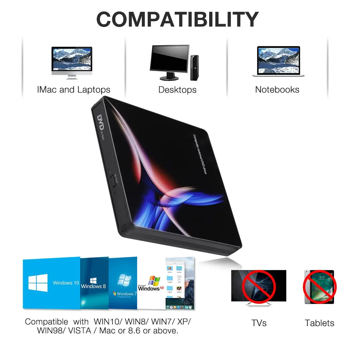 USB 3 0 Type C внешний DVD записывающее устройство DVD/CD ROM проигрыватель Portatil оптический
