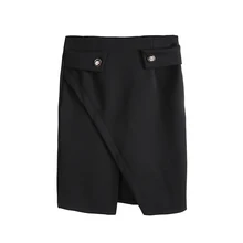 Женский нерегулярный самовыращивание Кнопка бедра Профессиональный Высокая талия передний чехол для вилок бедра юбка