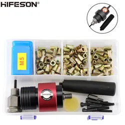 HIFESON – ensemble de perceuses à écrou et Rivet, avec adaptateur de pistolet à Riveter électrique, 100 pièces, M3 M10 écrous 