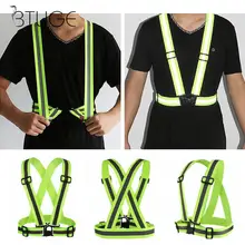 Унисекс Открытый Нейлоновый жилет безопасности Эластичный светоотражающий ремень безопасности жилет для ночного бега Велоспорт Спорт