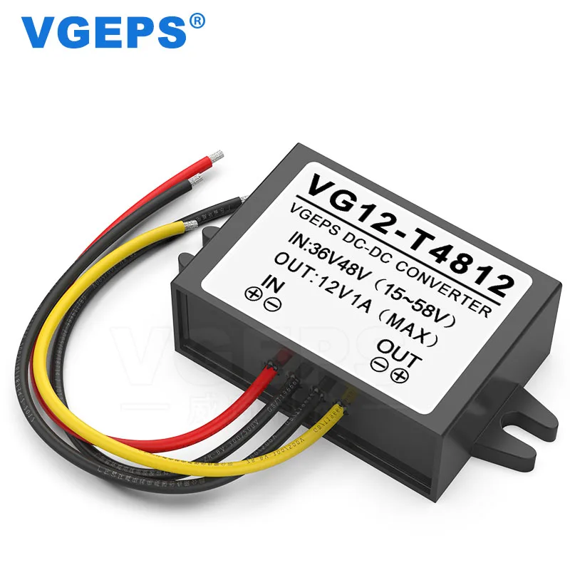 

36-48V to 12V 1A step-down power converter, 48V to 12V 12W DC power regulator, 36V to 12V power step-down module