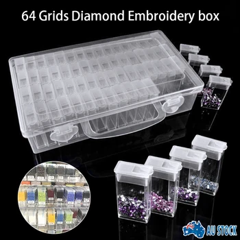 

64 Grid Diamond Painting Tools Beads Container Rhinestone Diamond Embroidery Stone Storage Jewelry Accessories