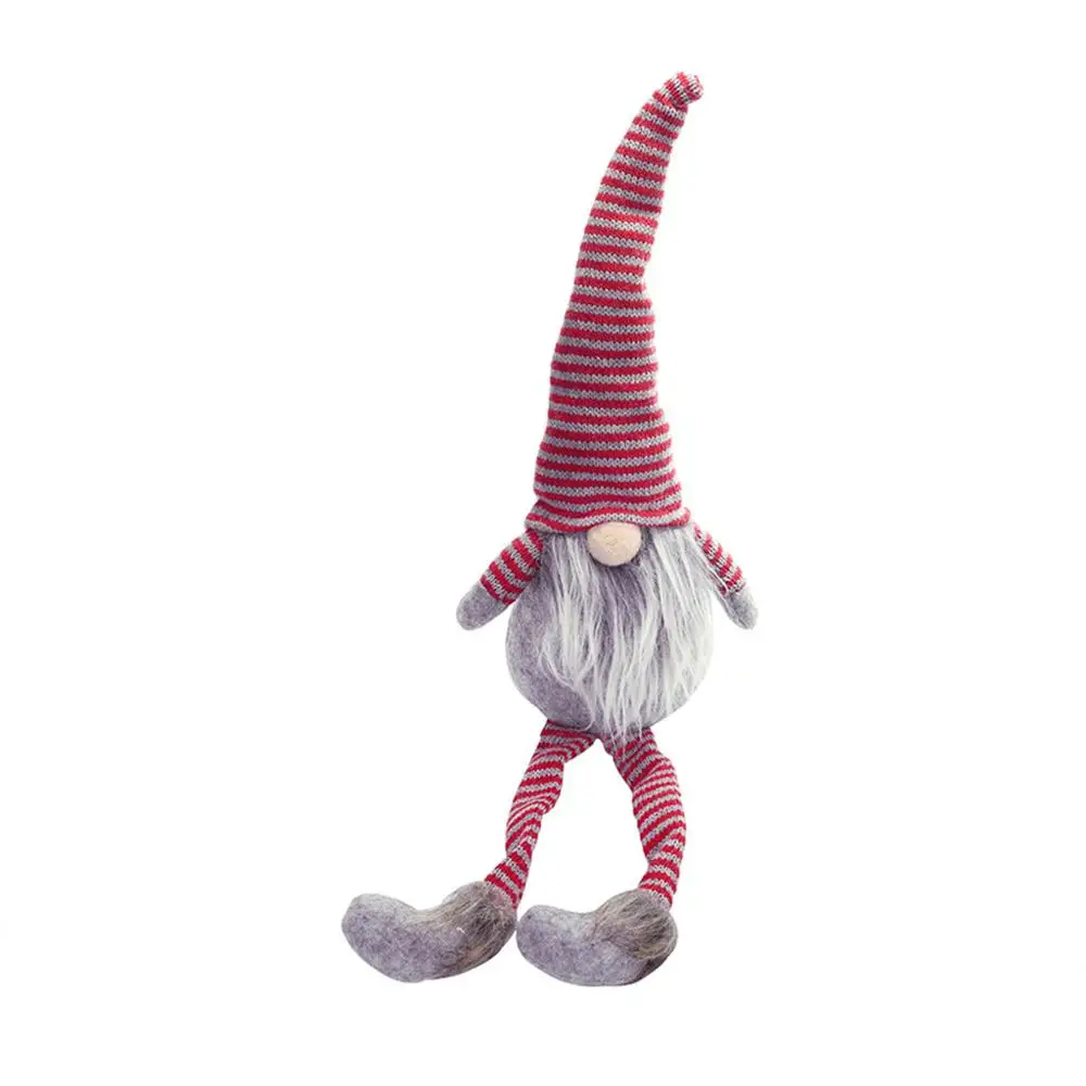 Рождественские украшения для дома gnome Рождественские Украшения полосатая шляпа висячие ноги без лица кукольная комната украшения& xs - Цвет: Gray