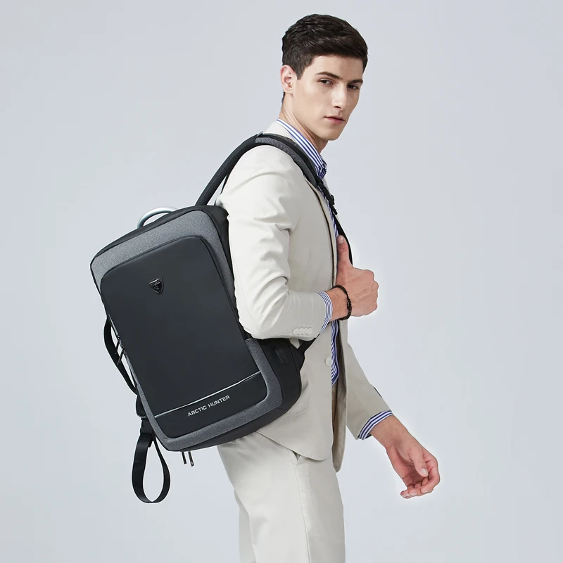 ARCTIC HUNTER мужской деловой рюкзак 17 дюймов дорожная сумка для компьютера с usb зарядкой, водонепроницаемый ноутбук Рюкзак Студенческая сумка