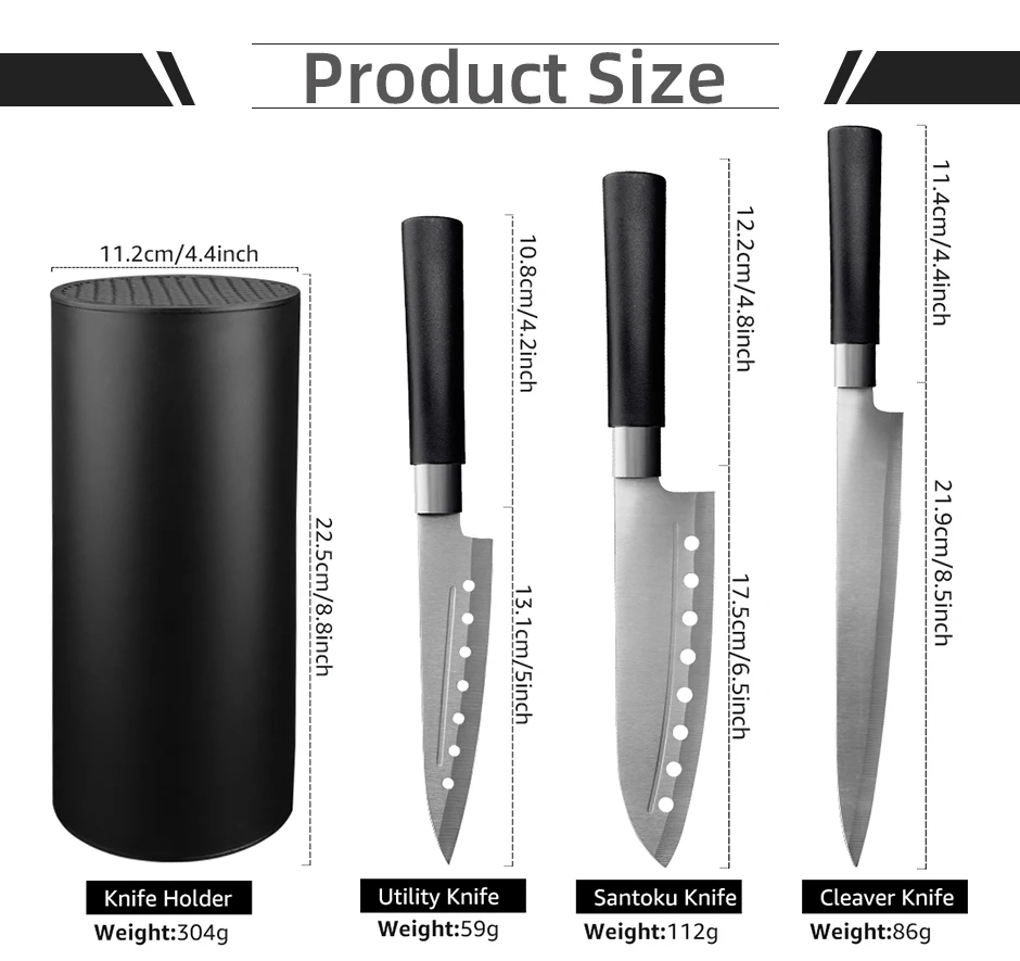 Kitchen Knife Set Stainless Steel Knife Set Non Stick – Knife Depot Co.