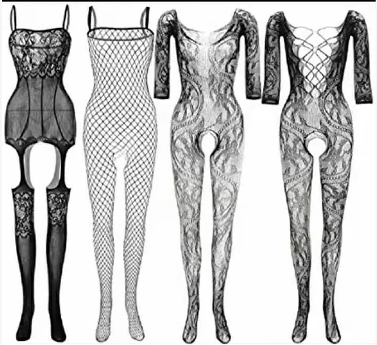 

4pcs girl black body stocking bodystocking