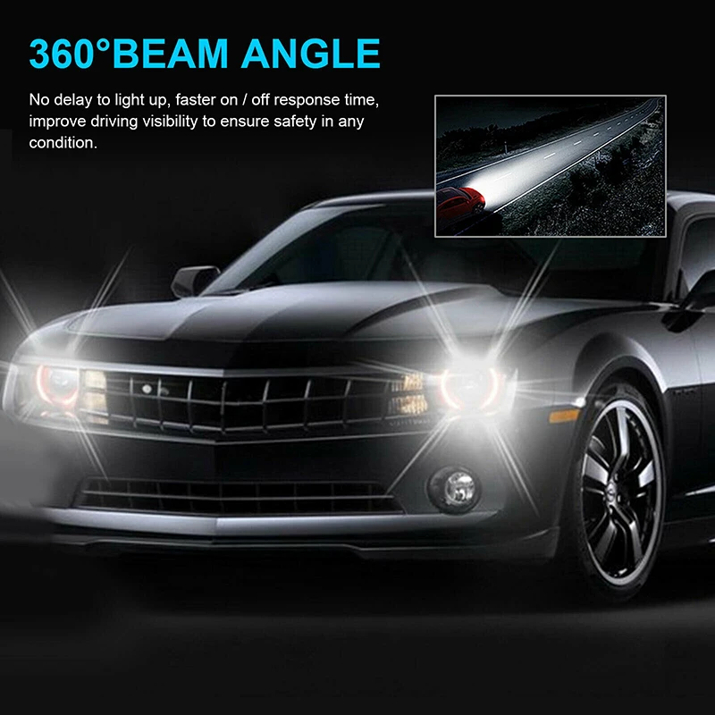 2pcs H1 White LED Fog Headlight Bulb Super Bright 6000K Xenon Halogen High Low Beam Lamp For Headlight DRL Fog Driving Light led car lights led lights led bulbs led headlights led car headlights car headlamps