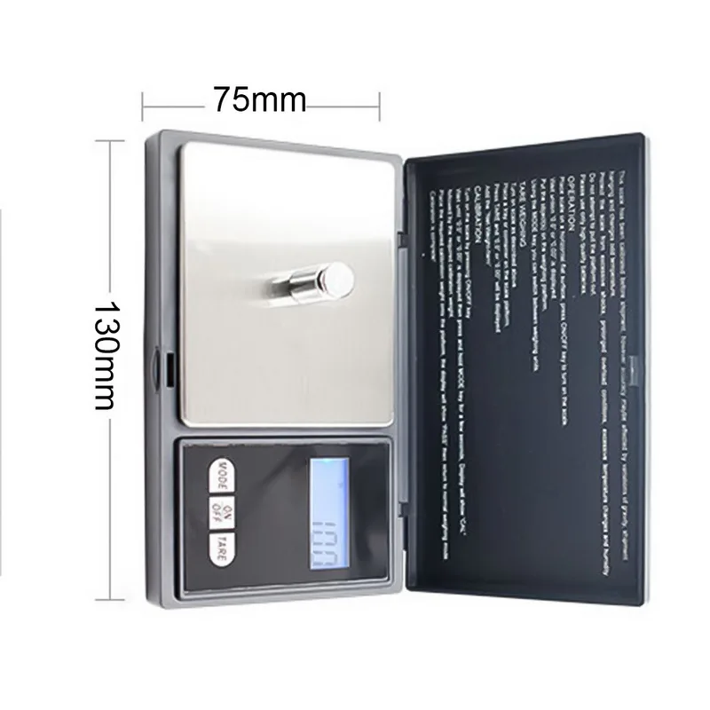 K 1Pcs Precise Digital Kitchen Scale Pocket Scale With LCD Display For Food Medicine Jewelry Black Not Battery - Color: K