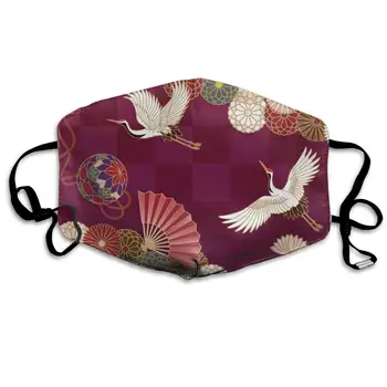 

Japanese Traditional Crane Washable Reusable Mask, Cotton Anti Dust Half Face Mouth Mask For Kids Teens Men Women With