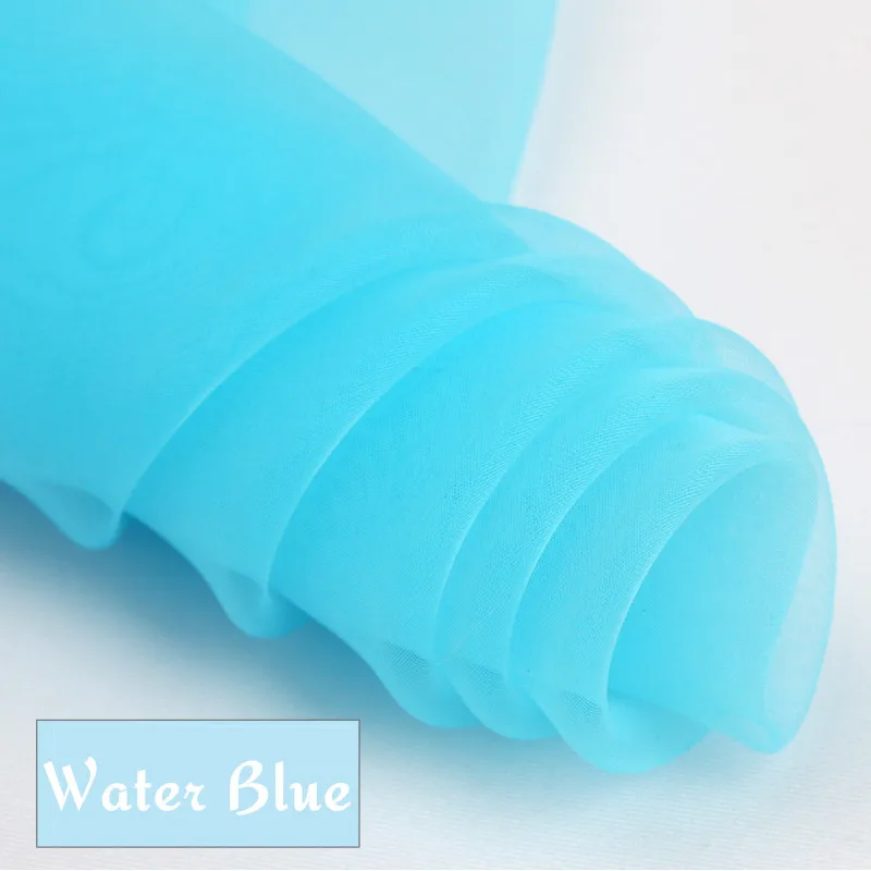 Water Blue 75 см/1 метр Eugene марлевая ткань черно-белая свадебная марлевая сетка Прозрачный жесткий газ, кружево, ткань шифон ткань - Цвет: Water Blue