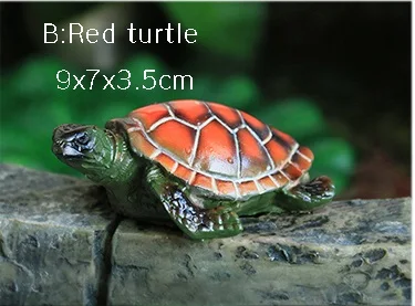 Смола скалолазание черепаха бонсай аквариумный, декоративный подвесной черепаха открытый садовый цветочный горшок орнамент стол многофункциональный домашний декор - Цвет: B-Redturtle