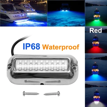 

1PCS Red Stainless Steel 27LED Underwater Pontoon Marine/Boat Transom Light