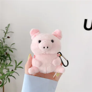 

Cartoon fluffy warm Case for Airpods 2 1 Furry Cloth Wireless Earphones Knitted Plush Toys Covers for airpod Charging box Capas