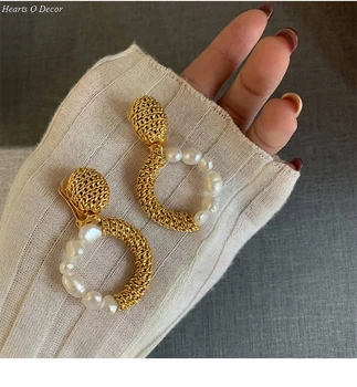 

Luxy Baroque Pearl Geo Stud Earings Women Classic Jewelry Gothic Boho Designer Unique Party Elegance Gifts Trendy Rare