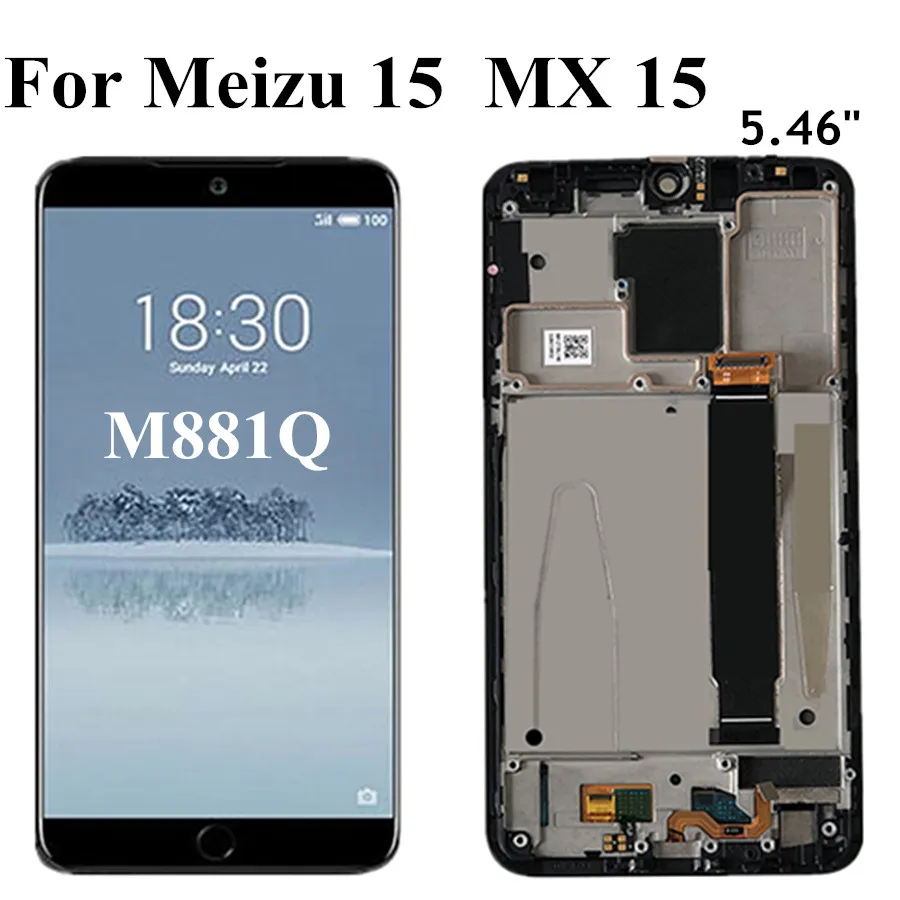 5 46 &quotAMOLED LCD для Meizu 15 MX MX15 M881 Snapdragon 660 ЖК-экран + сенсорная панель экран дигитайзер с
