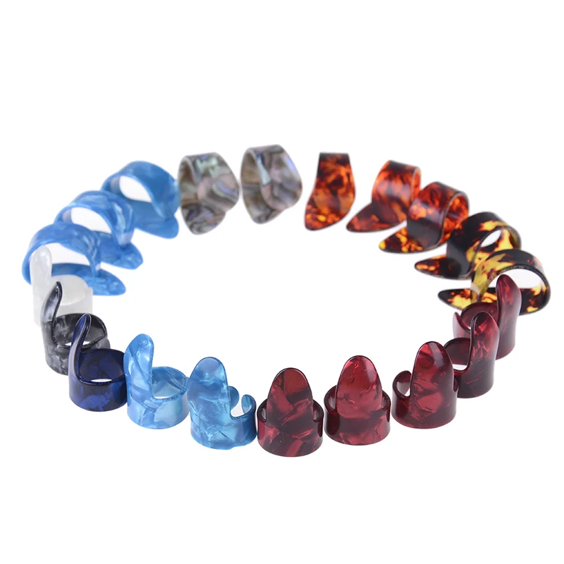 10pcs guitar thumb and index finger pick mediator cellul ul thumb finger pick random color guitar accessories