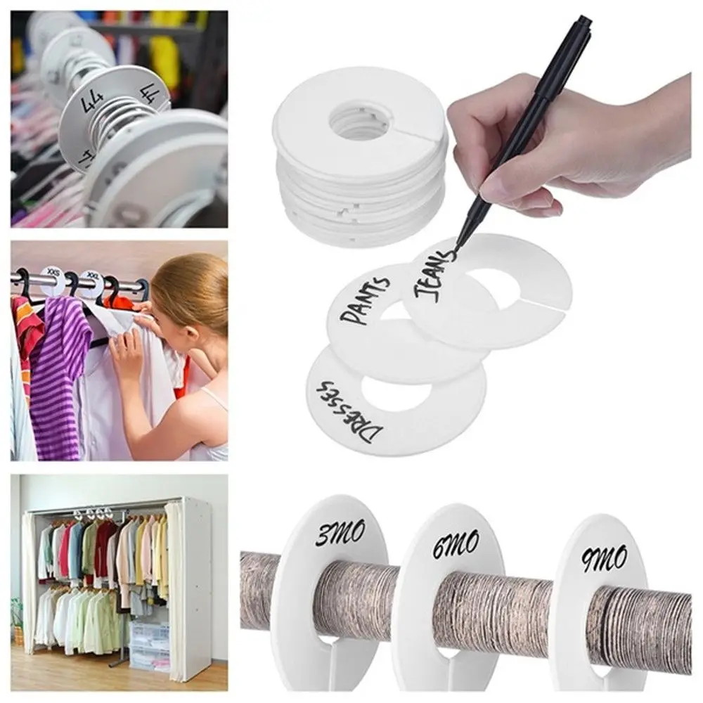 5/10PCS DIY Clothing Size Dividers Round Hangers Closet Dividers for