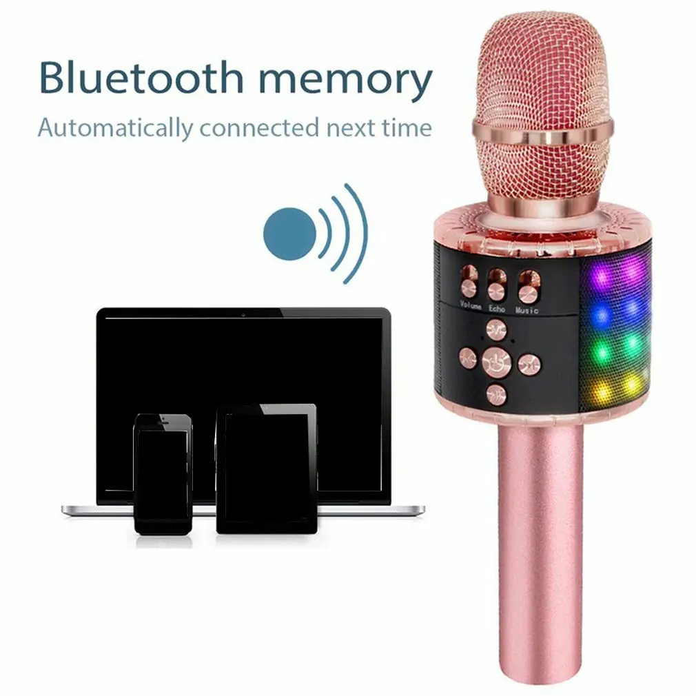 Bluetooth беспроводной конденсаторный волшебный караоке микрофон мобильный телефон плеер микрофон динамик Запись музыки