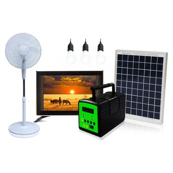 

Portable Mini Outdoor Solar Power LED Lighting System With AC Charging Optional