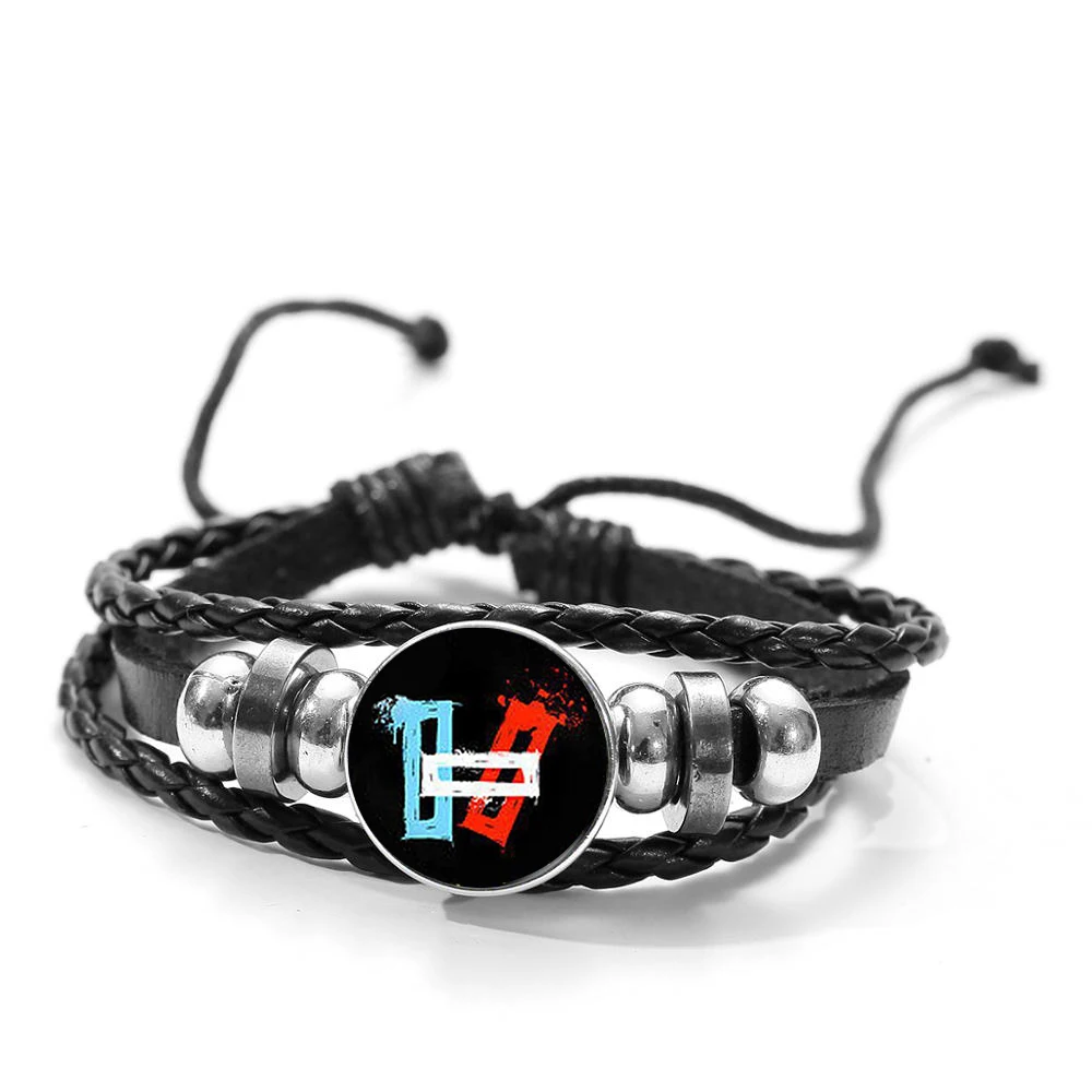 Style 5 SONGDA Twenty One Pilots кожаный браслет популярный логотип музыкальной группы принт Стекло Круглый тканый бисерный браслет для мужчин и женщин - Окраска металла: Style 5
