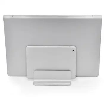 

2 Slot Adjustable Vertical Laptop Stand Bookshelf Aluminum Alloy Bracket Dual Notebook PC Desk Holder Support