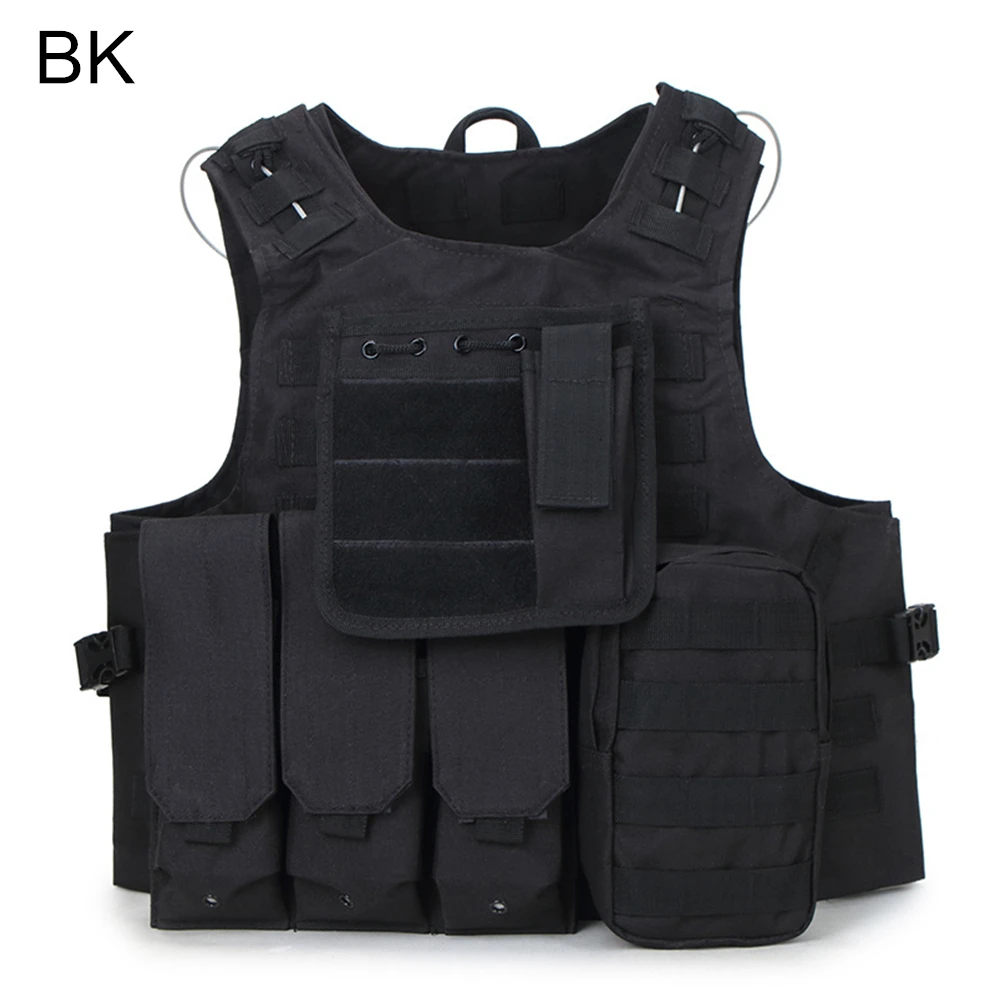 Black Тактический боевой жилет Мультикам камуфляж Molle нейлон модульный жилет Открытый Охота Военная Мужская одежда армия molle Chaleco - Цвет: Black