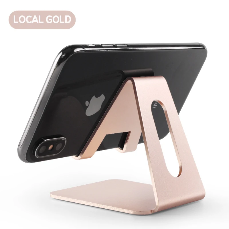 Gold Универсальная подставка для смартфона из алюминиевого сплава Настольная Подставка для зарядки держатель для iPhone металлическая стойка для планшета для iPad планшета - Цвет: Gold