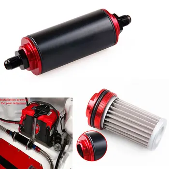 

Racing Fuel Filter Fuel Filter Adapter Fashion In-Line Fuel Filter Refit Engine AN6 AN8 AN10 40 Micron Universal