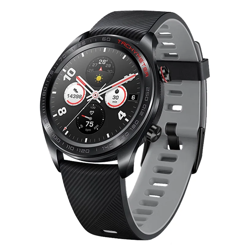 Black Gray 22 мм силиконовый быстроразъемный ремешок для часов huawei Watch GT Honor Magic замена силиконовый браслет для huawei GT - Цвет: Black Gray