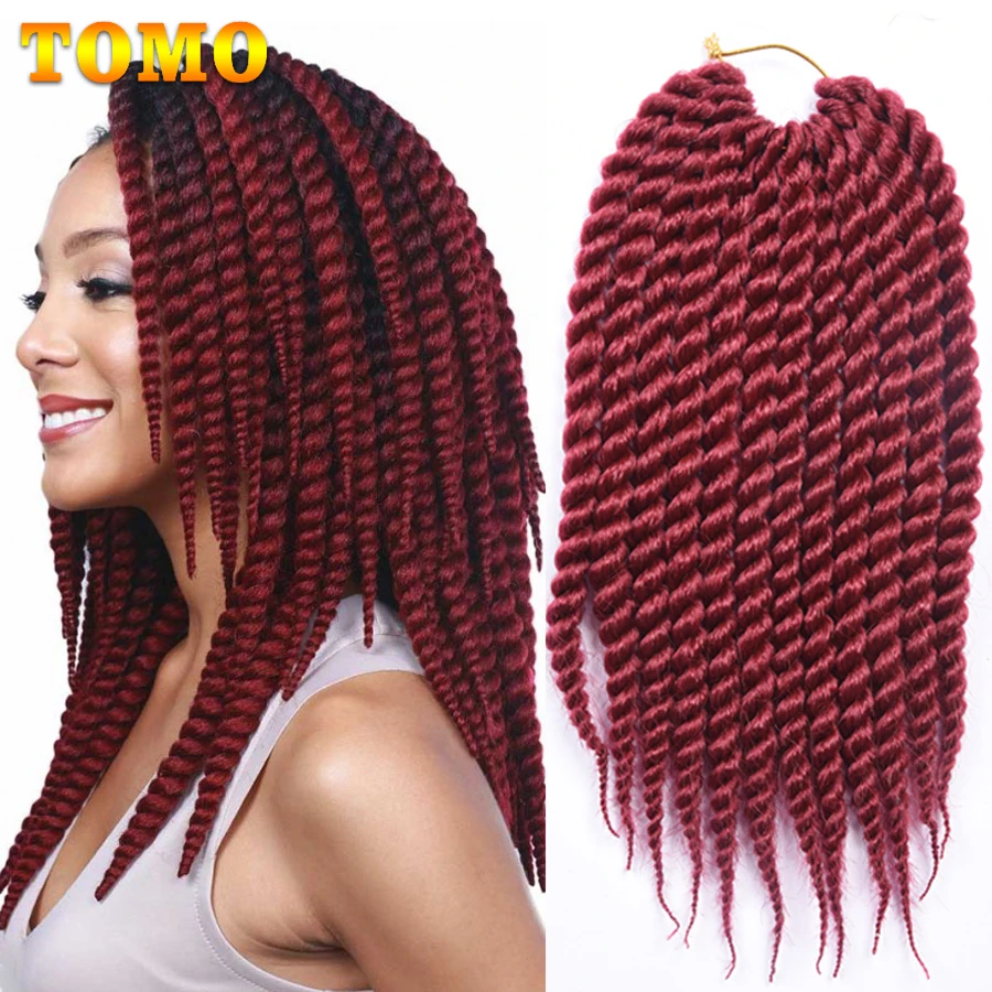 

TOMO 12" 18" Senegalese Twist Crochet Braids 12 Roots Pre-twisted African Braiding Hair Extensions Ombre Synthetic Twist Hair