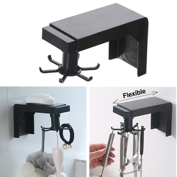 

Rotated Kitchen Hooks Kitchen Wall Storage Rack Self Adhesive 6 Hooks Organizer Hook Storage Rack Spatula Spoon Pan Organizer