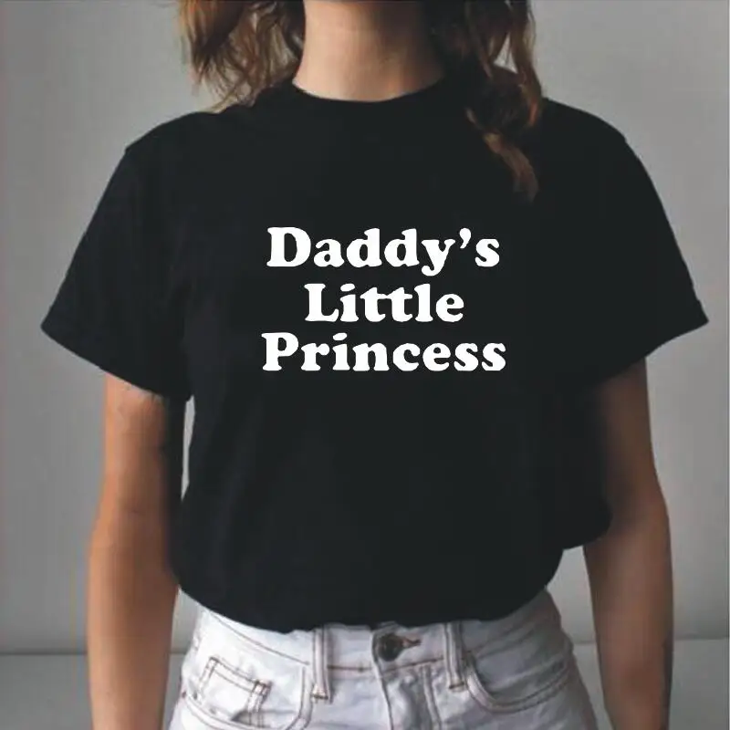 

Summer Short Sleeve T Shirt Women Tops Daddy's Little Princess Print Women Tshirt Cotton Hipster Tee Shirt Femme Camiseta Mujer