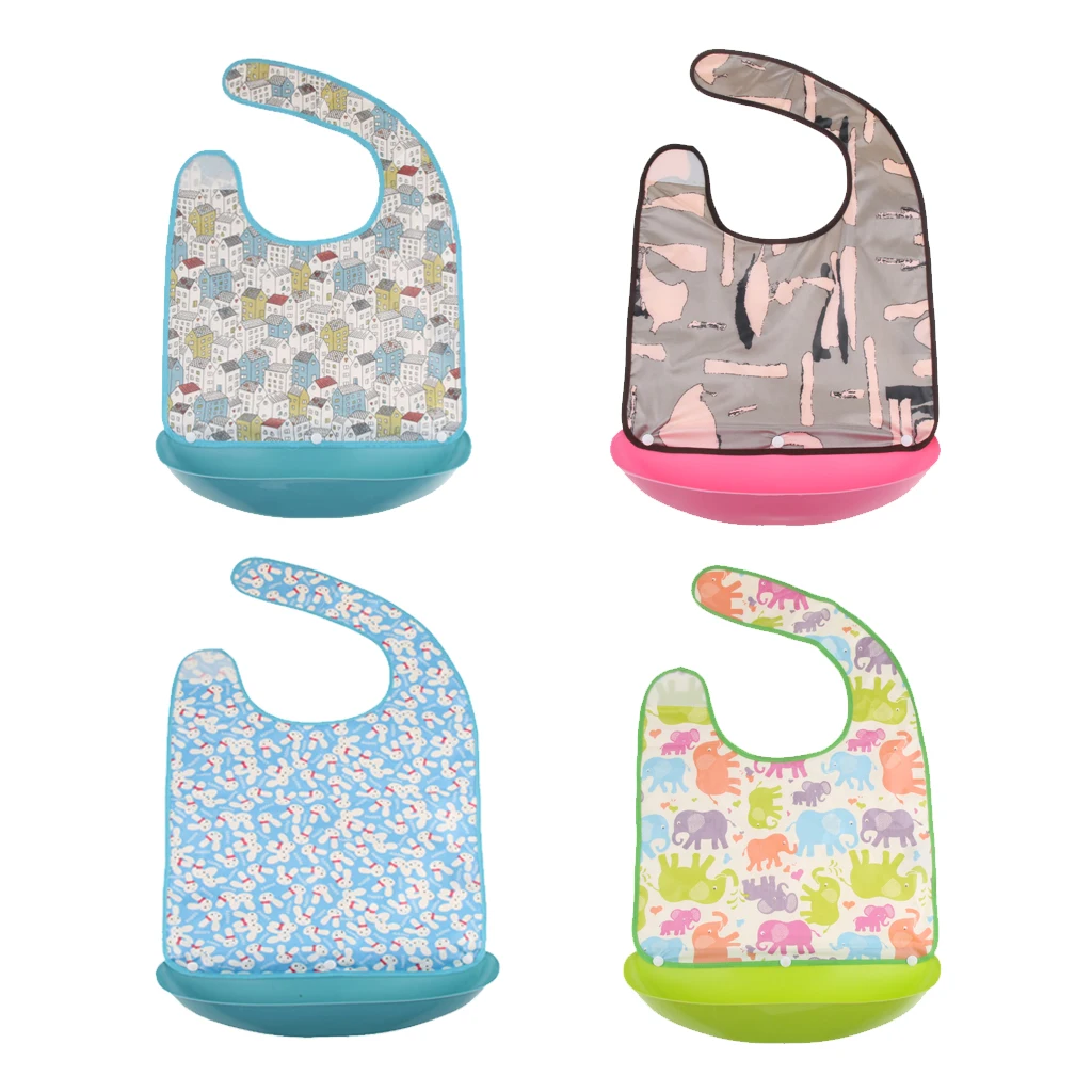 Women Men Large Adult Bib Reusable Washable Clothing Eating Mealtime Protector with Crumb Catcher