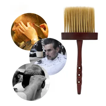 

1Pc Hair Cutting Soft Neck Brush Face Duster dispenser Brushes Hair Brush Hairdresser Salon Wooden Handle Styling Tools