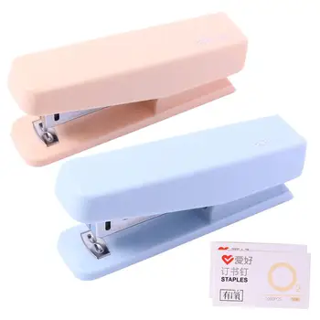 

2PCS Practical Durable Macaron Color Plastic Cute Hand Stapler with Staple for School