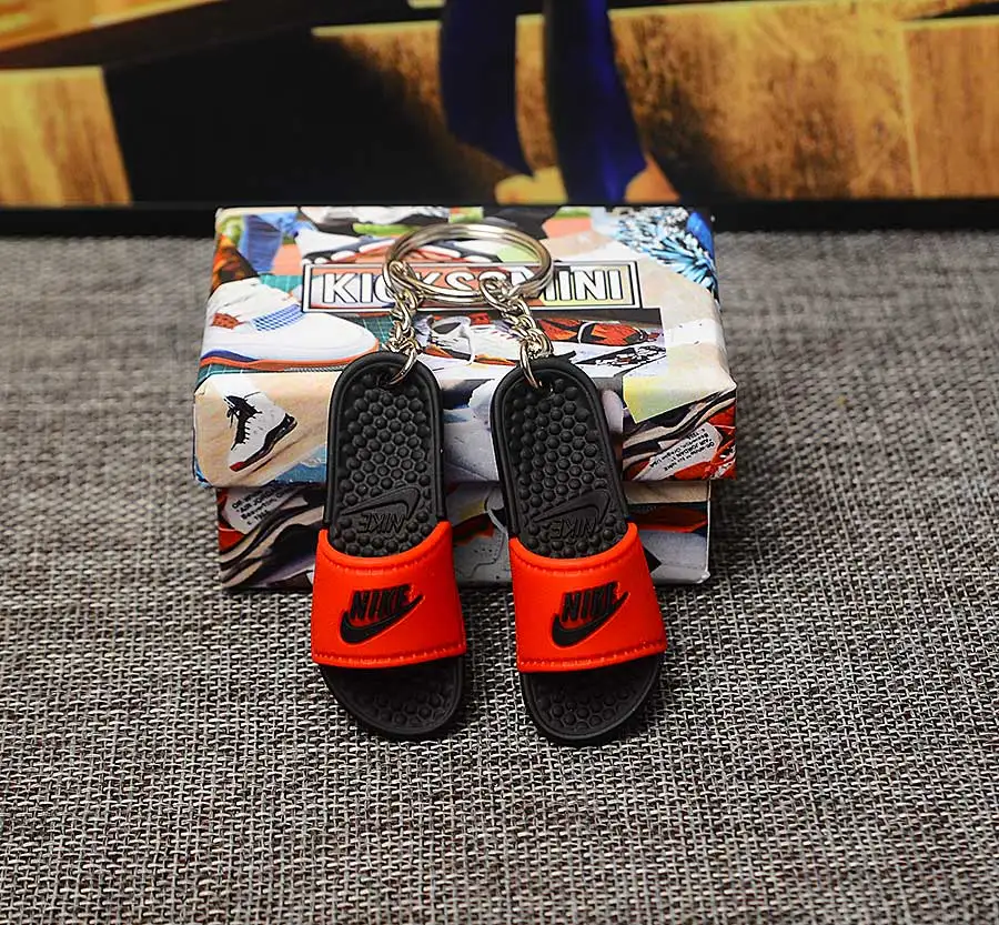 a pair w box DIY 3D тапочки брелок плесень рюкзак ювелирные изделия креативный подарок на день рождения Брелки для пар - Цвет: a pair w box