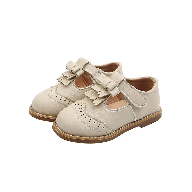 children's shoes for sale Spring Autumn Girls Shoes Fringed T Strap Shoes Fretwork Brogue Shoes Bowtie Princess Kids Oxford Shoe Toddler Child Casual Shoe girls shoes Children's Shoes