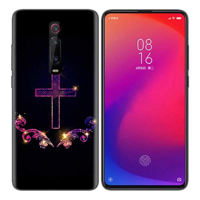 Черный Черный мягкий силиконовый чехол-сумка для Xiaomi mi 9T CC9 Red mi 4 4X5 6 6A 7 7A Note Plus K20 Pro F1 Tampa Fall Jesus Christ Chr - Цвет: Черный