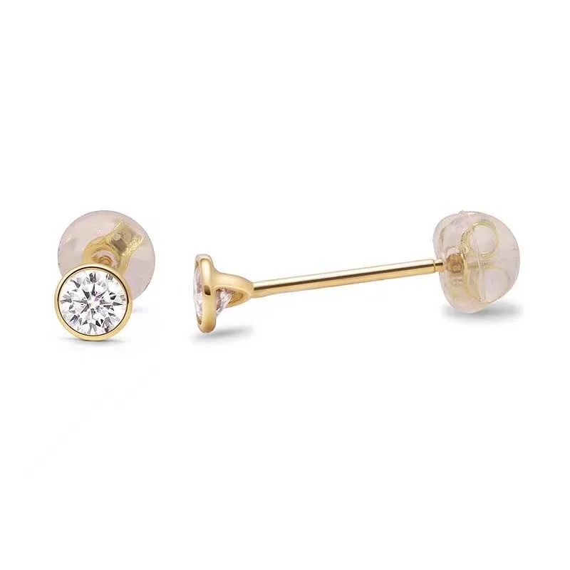 

Genuine 18k Gold Moissanite Bubble Earrings for Women Top Quality D Color 0.2 Carat VVS Moissanite Stud Earrings Wedding Jewelry
