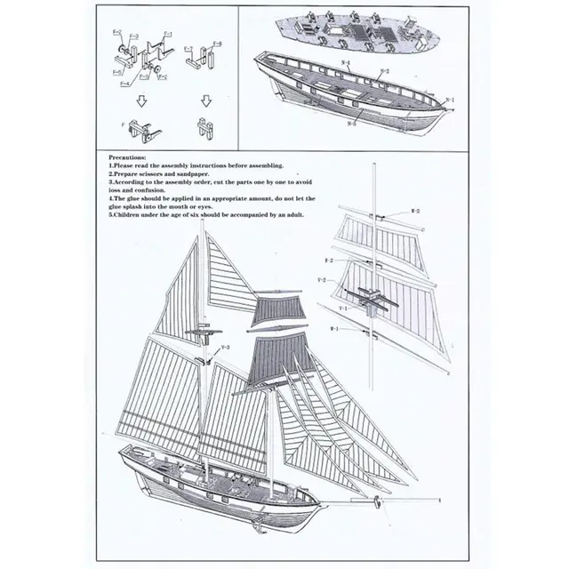 Scale Assembling Wooden Sailboat DIY Ship Model Kit Home Decoration Boat Children Toys Gift  Sailing Model Assembled Wooden Kit 3