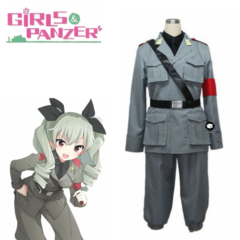 Girls und Panzer Chiyomi Anzai Anchovy Uniform Outfit Anime Cosplay Costume Any Size | Тематическая одежда и униформа