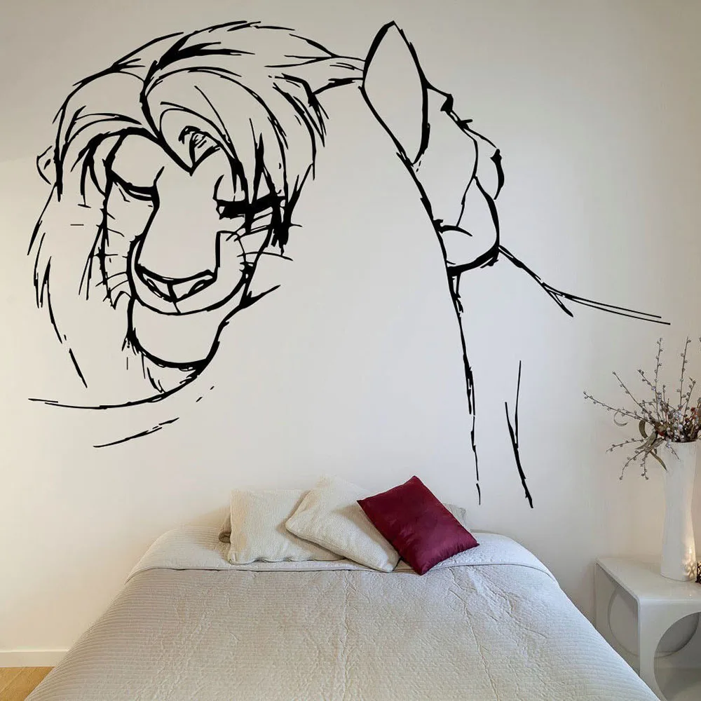 Couple-Lion-King-Wall-Decal-Cartoon-Animals-Simba-Vinyl-Window-Stickers ...