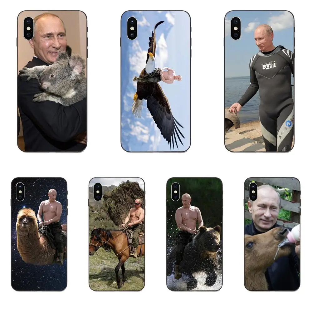 

Vladimir Mr Putin Russian President Riding Bear TPU Luxury For Apple iPhone X XS Max XR 4 4S 5 5S SE 6 6S 7 8 Plus