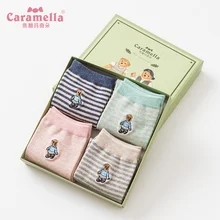 Caramella 4 пары Подарочная коробка набор женских носков милые Мультяшные плюшевые Носки с рисунком медведя осень-зима забавные носки Модные женские Чулочные изделия