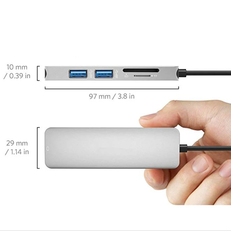 5 в 1 тип c док станция многофункциональная из углеродного сплава USB 3 0 HDMI для Samsung Pro