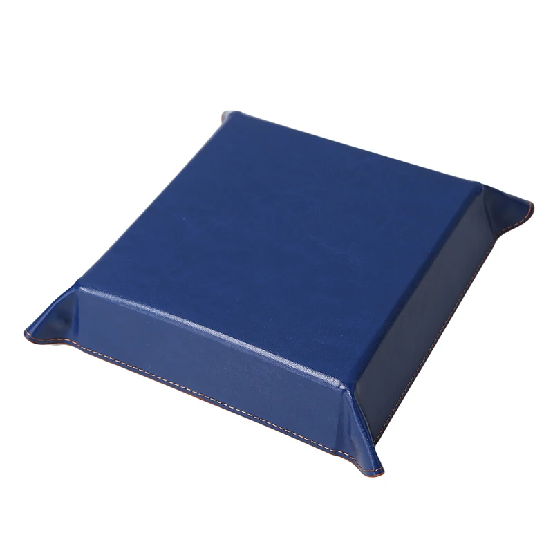Creative PU Leather Foldable Storage Tray Phone Key Wallet Coin Desktop Storage Sundries Tray Accessories For Groceries And Key