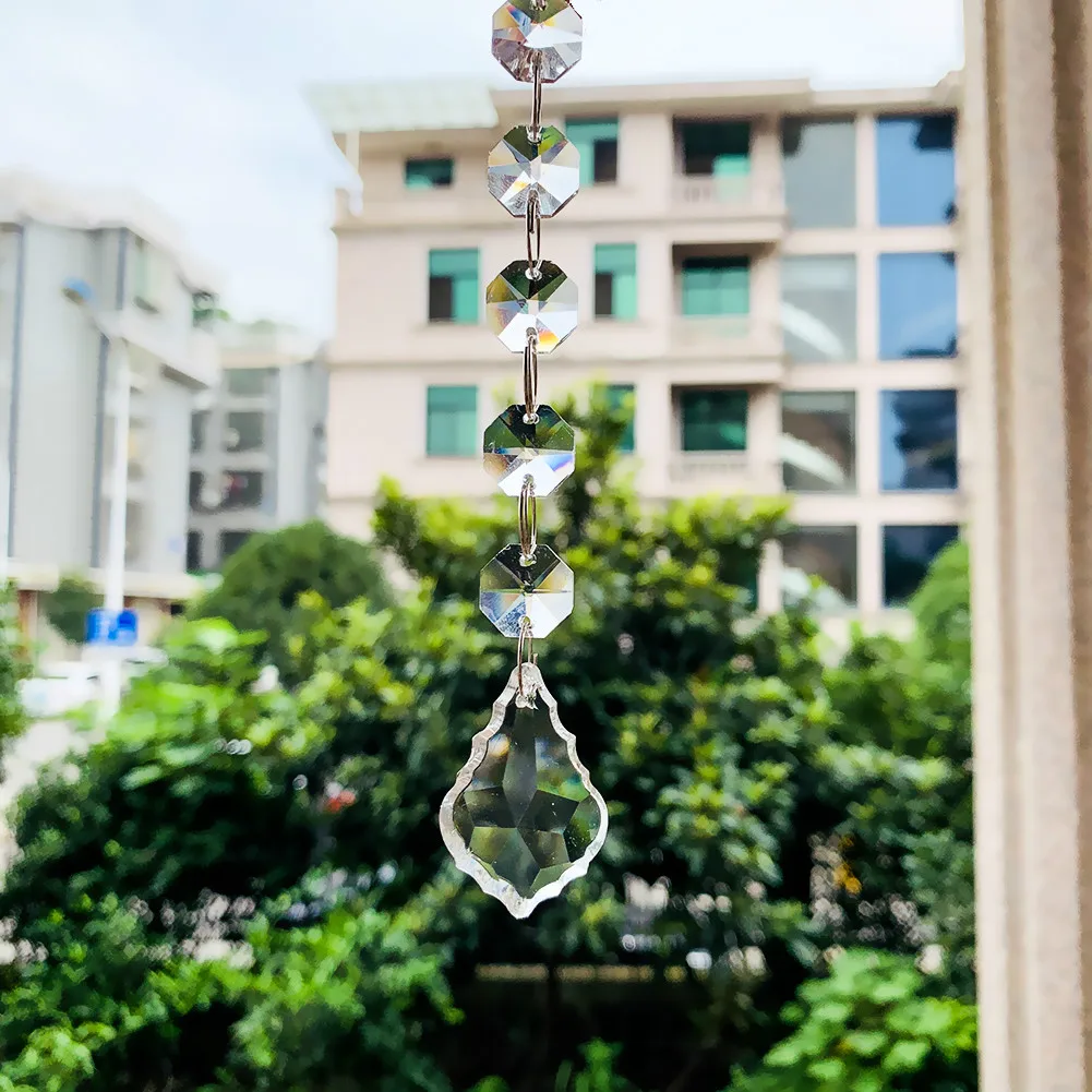 Maple Leaf Crystal Bead Pendants Glass Crystals Prisms Chandelier Lamp Parts Hanging Ornament Party Wedding Decor crystal beads chandelier crystal drops 5PCS/lot 140mm