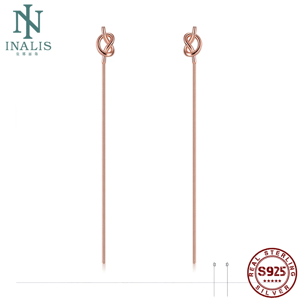 

INALIS 925 Sterling Silver Drop Earrings For Women Knot Modeling Design Earrings Party Simple Fashion Gift Jewelry New Arriva