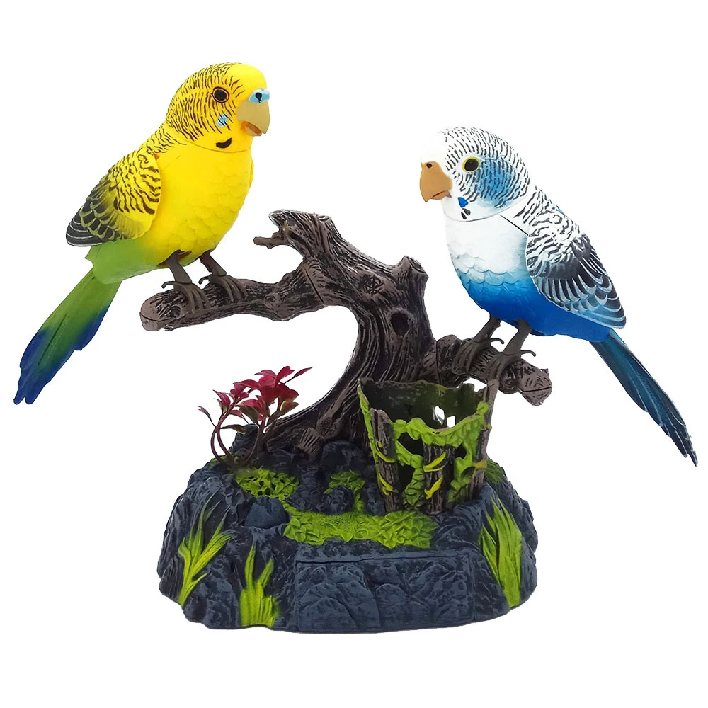 Funny Family Pet A pair of lovers Sound Control  Bird Toys Talking Birds Pet Birds Pet Bird Cage Electronic Voice Control Toys